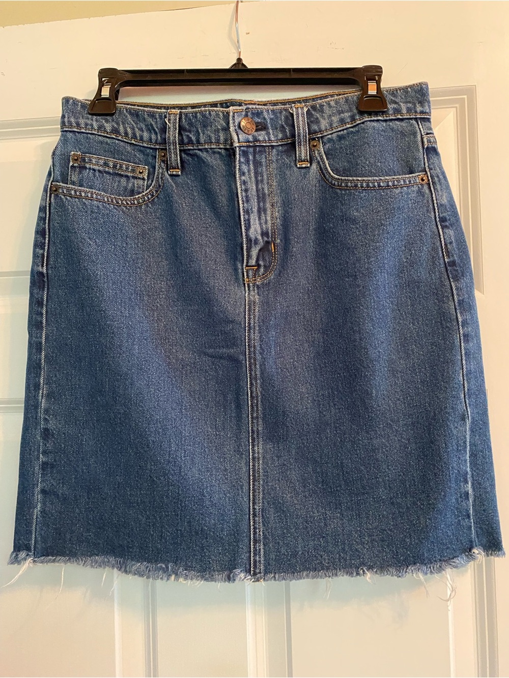J. Crew Blue Denim Mini Skirt - Raw Hem